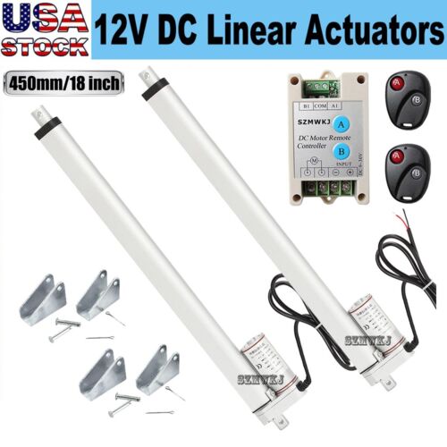 2PCS 18″ Linear Actuators 1500N DC Motor +Controller Kits for TV Lifts Auto Home