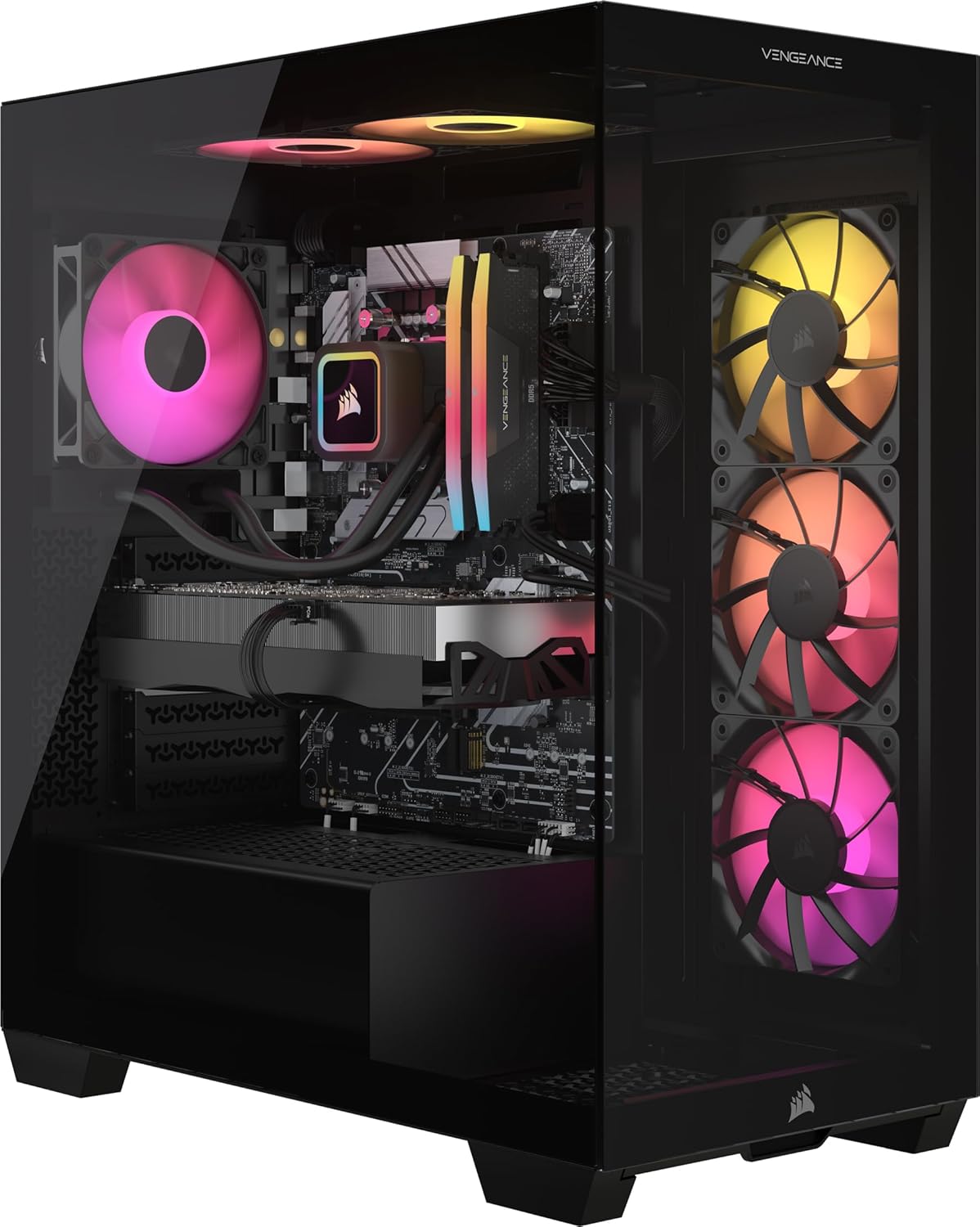 Corsair Vengeance a7500 Gaming PC – Liquid Cooled AMD Ryzen 5 9600X CPU – NVIDIA GeForce RTX 4070 GPU – 32GB Vengeance RGB DDR5 Memory – 1TB M.2 SSD – Black