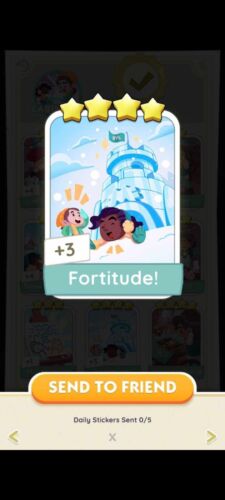 Monopoly GO Sticker –   Fortitude   (4 ) – Set 7  (Read Description