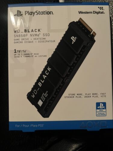 Western Digital WB Black SN850P 1TB NVMe SSD for PS5 w/ Heatsink. NEW SEALED.