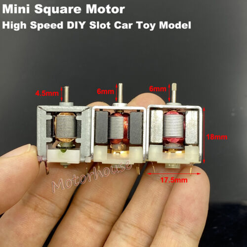 Micro Mini 18mm Square Bare Motor DC3V 4.5V 6V 9V 12V High Speed DIY RC Slot Car