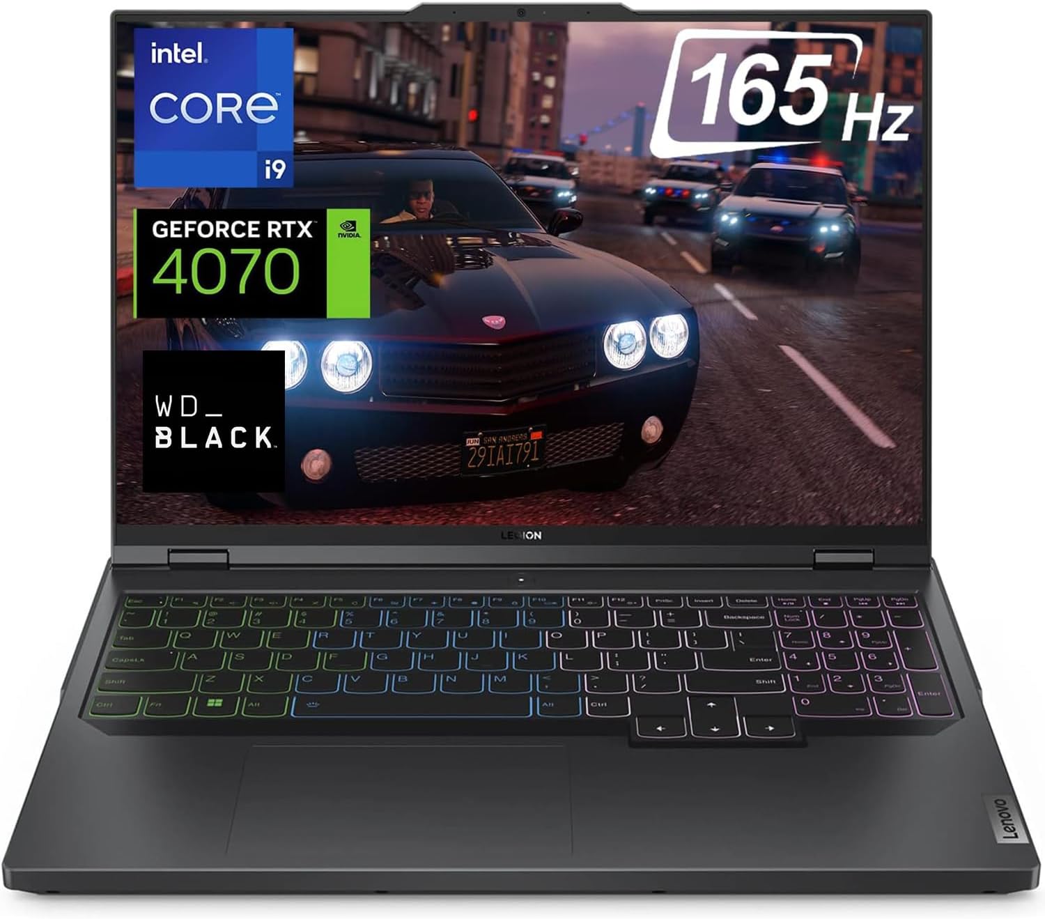 Lenovo Legion Pro 5i Gaming Laptop, GeForce RTX 4070, Intel Core i9-13900HX, 16″ WQXGA(2560*1600) IPS 165Hz, 64GB DDR5 RAM, WD_Black 1TB SSD, Webcam, 4-Zone RGB Backlit KB, Wi-Fi 6E, Windows 11 Home