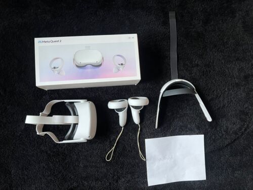 Meta Oculus Quest 2 128GB Virtual Reality Headset – White + Headstrap