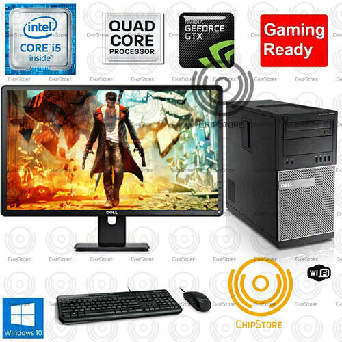 Fortnite GTA Gaming PC Desktop Computer Quad Core i5 750TI 8GB Monitor SSD