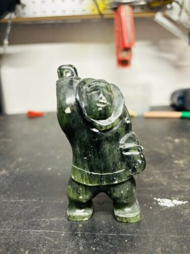 Intuit Carved Soapstone Man Eskimo Art