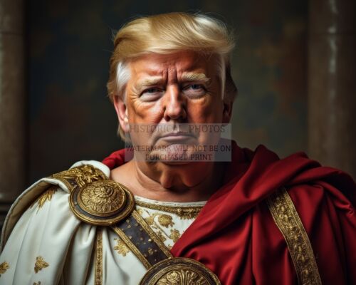 PRESIDENT DONALD TRUMP AS ROMAN EMPEROR CEASER 8X10 AI PHOTO