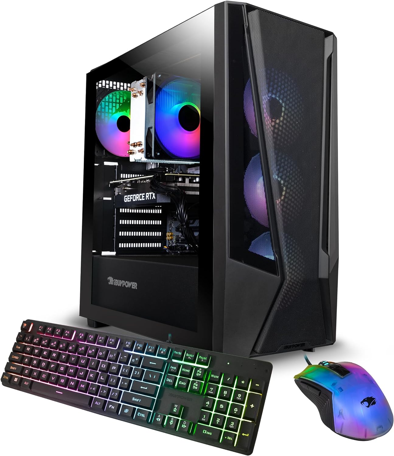 iBUYPOWER TraceMesh Gaming PC Computer Desktop TMA7N4601 (AMD Ryzen 7 5700, RTX 4060 8GB, 16GB DDR4 3200 (8×2), 1TB NVMe SSD, WiFi Ready, Windows 11 Home)