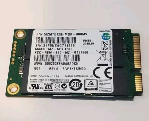 Samsung PM851 MZ-MTE1280 128GB internal mSATA 6Gb/s SSD drive MZMTE128HMGR