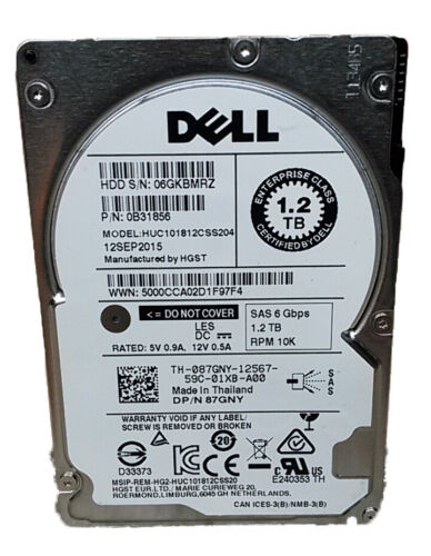 Lot of 10 Hitachi Dell C10K1800 1.2 TB 2.5 in SAS 2 Hard Drive HUC101812CSS204