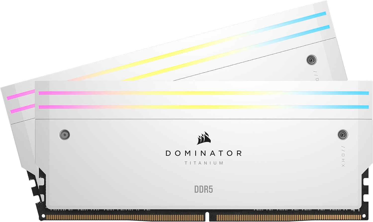 CORSAIR Dominator Titanium RGB DDR5 RAM 96GB (2x48GB) DDR5 6600MHz CL32 Intel XMP iCUE Compatible Computer Memory – White (CMP96GX5M2B6600C32W)