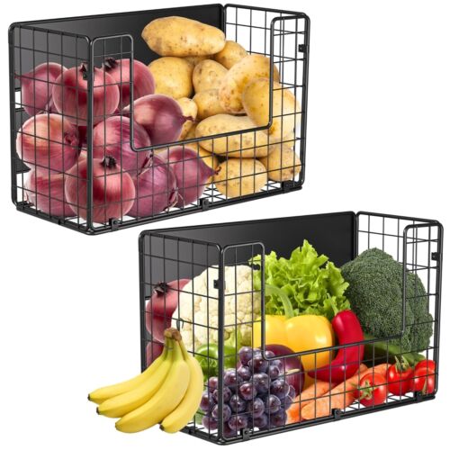 2 Set Magnetic Shelf for Fridge , Fruit Potato & Onion Storage Bins, Pantry O…