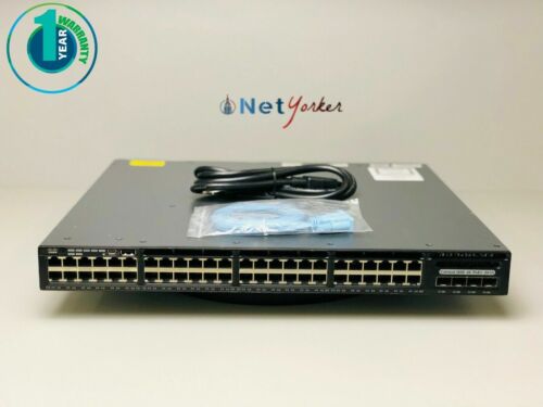 Cisco WS-C3650-48FS-S 48 Port PoE+ Switch  – 1 YEAR WARRANTY- Same Day Shipping