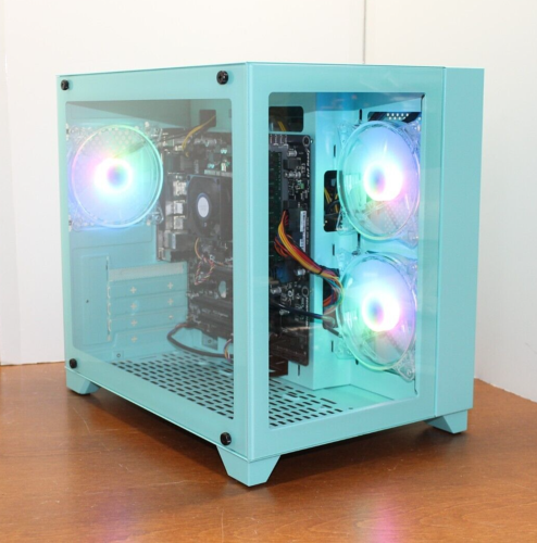 RGB Gaming PC Desktop Computer 12 Core Ryzen 3 2200G 3.7GHz 500GB 8GB RAM WIN 10