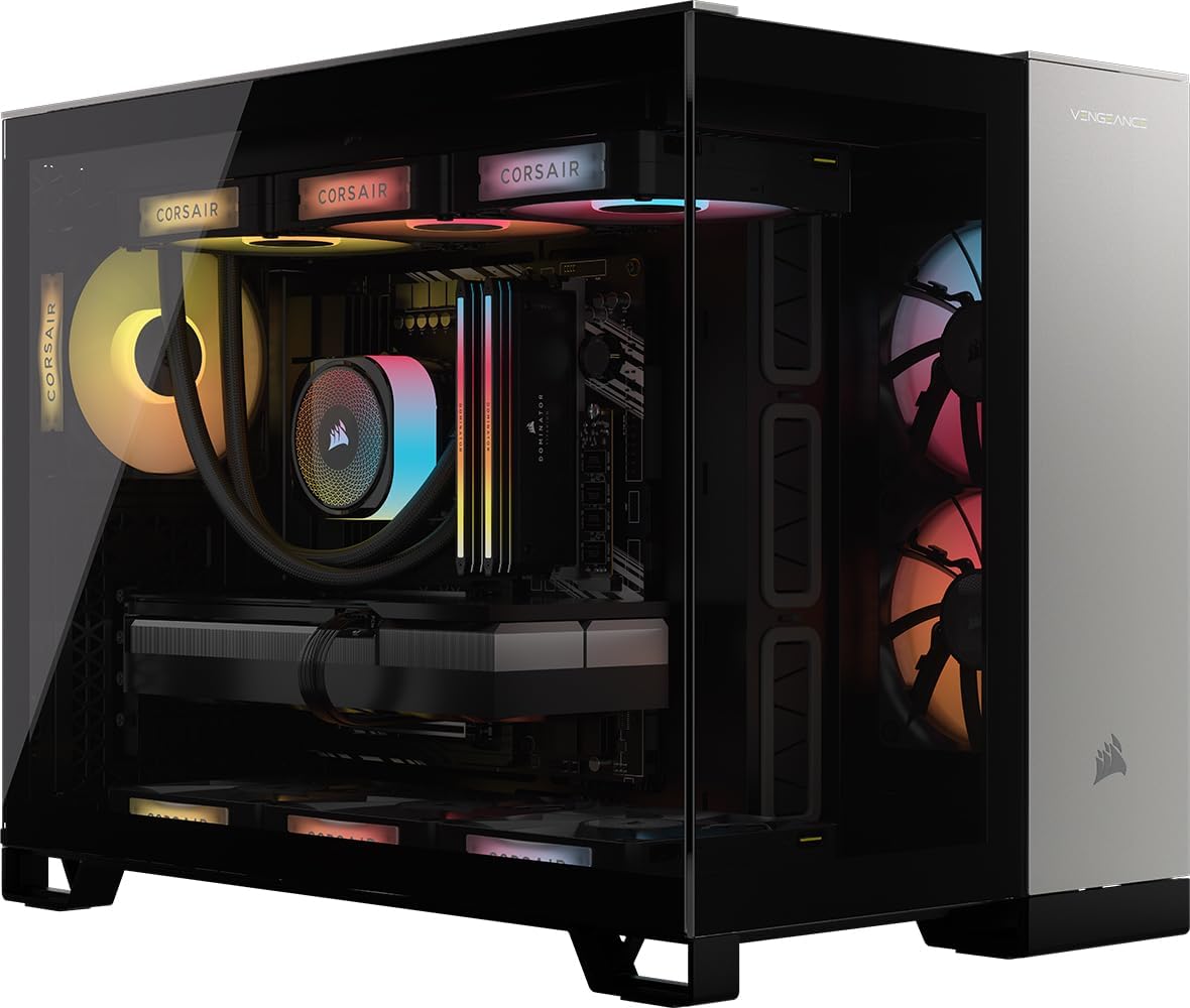 Corsair Vengeance i5100 Gaming PC – Liquid Cooled Intel Core i9-14900KF CPU – NVIDIA GeForce RTX 4090 GPU – 64GB Dominator Titanium RGB DDR5 Memory – 4TB M.2 SSD – Black/Gray