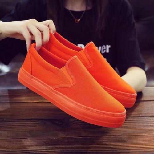 Fashion Mens Platform Loafers Slip On Casual Shoes Canvas Round Toe Driving New