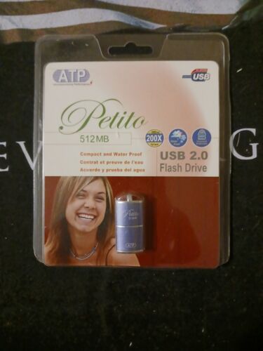 ATP PETITO USB 2.0 FLASH DRIVE 512 MB BLUE Brand New & Factory Sealed