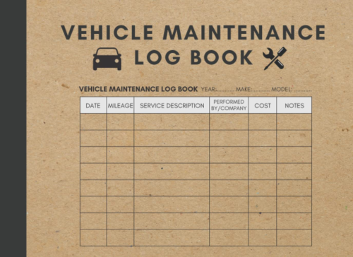 Vehicle Maintenance Log Book: Repair and Service Log Book for Cars RV Jeep Tr