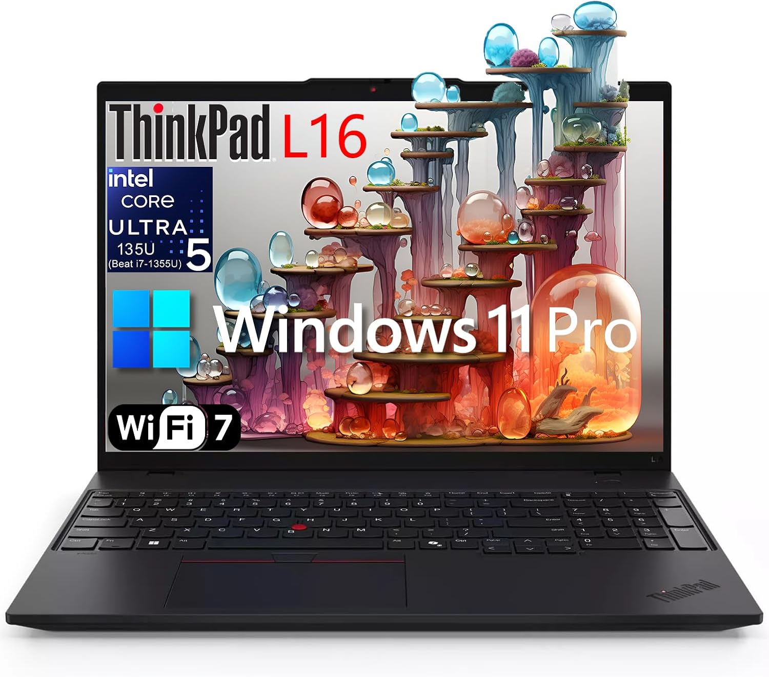 Lenovo ThinkPad L16 Gen 1 16″ FHD+ Business Laptop Computer, Intel 12-Core Ultra 5 135U (Beat i7-1355U), 64GB DDR5 RAM, 4TB PCIe SSD, WiFi 7, Bluetooth 5.3, Thunderbolt 4, Windows 11 Pro, Vent-Hear