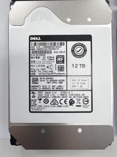 Dell 0F29535 12TB SAS Hard Disk Drives 12G 3.5″, SAS 7200RPM