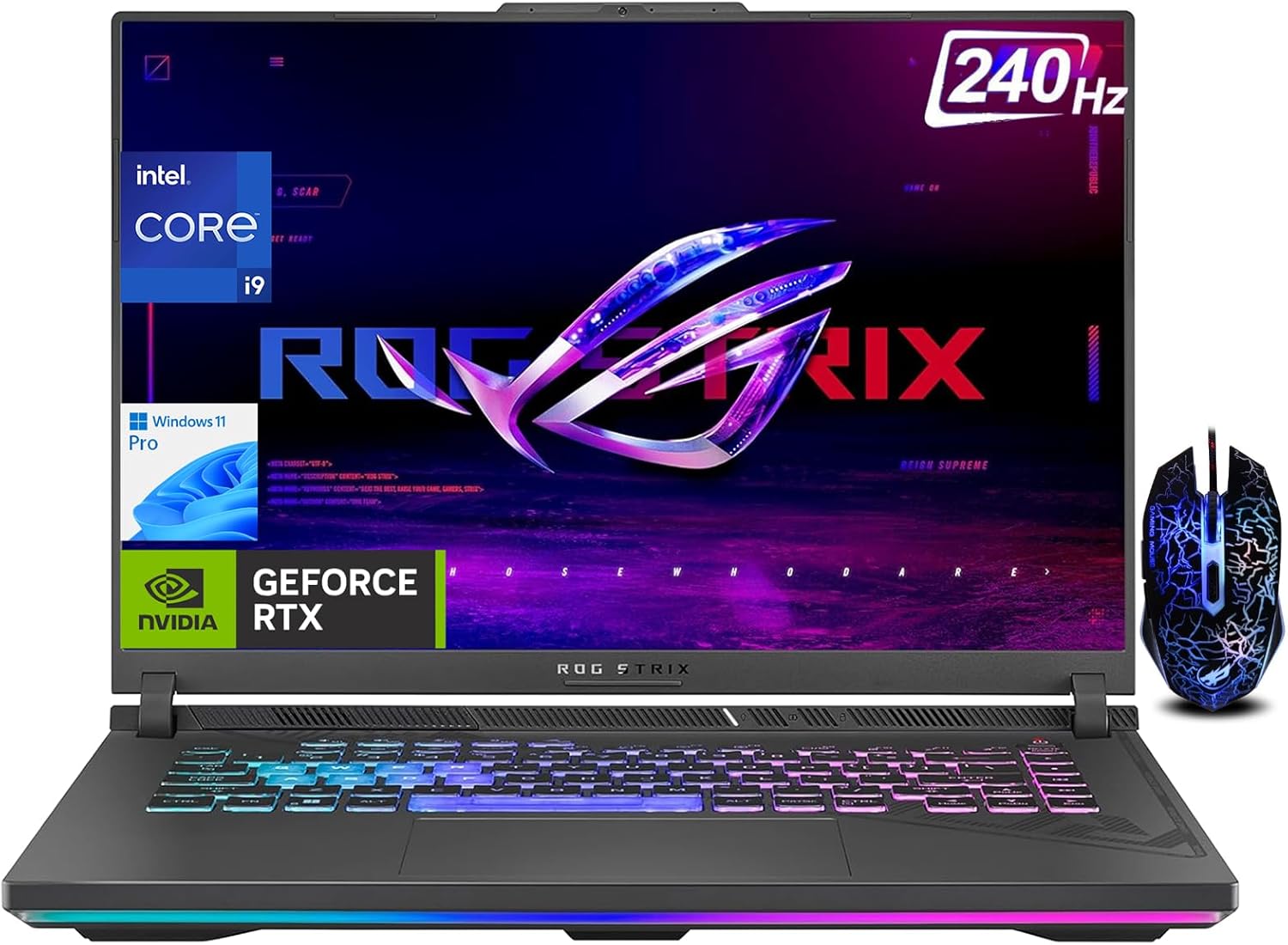 ASUS ROG Strix 16″ Gaming Laptop, 240Hz WQXGA QHD (2560×1600) Display Laptop, Intel 14th Gen Core i9-14900HX, NVIDIA GeForce RTX 4070, 64GB DDR5 RAM, 2TB SSD, Wi-Fi 6E, Windows 11 Pro-Eclipse Gray