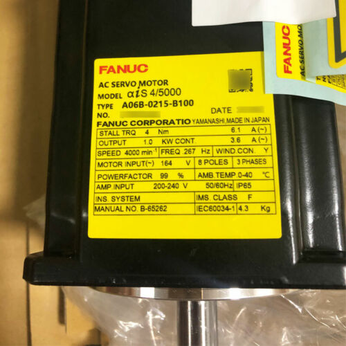 FanUC AC Spindle Motor Model 1.55 A06B-0751-B190 Automotive Replacement Part