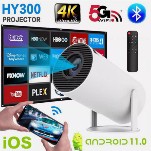 4K Mini Projector 1080P LEDWiFi Bluetooth Portable Theater Home Video Projector