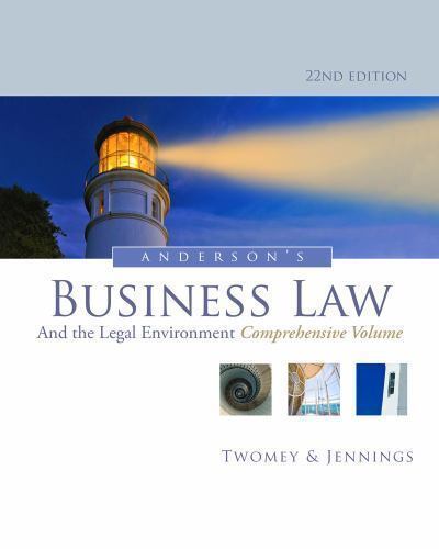 Anderson’s Business Law and the Legal Environment – 24th Edition – 1 Day Ship