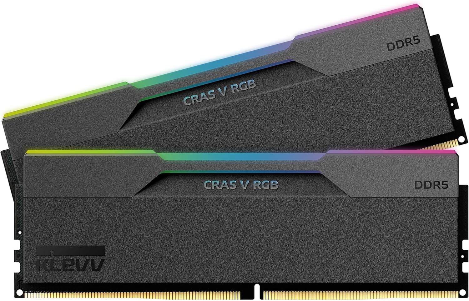 KLEVV CRAS V RGB DDR5 64GB (2x32GB) 6400MHz CL32 A-DIE 1.35V Gaming Desktop Ram Memory SK Hynix Chip XMP 3.0 / AMD Expo Ready – Black (KD5BGUA80-64A320G)