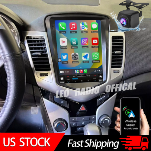 Car Apple Carplay Radio w/Camera For Chevy Cruze 2009-2015 Android 12 GPS Stereo