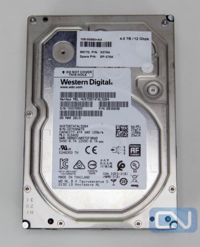 NetApp X375A 4TB (SAS) HUS726T4TAL5204 256MB 7.2K (520 Block Size) 3.5″ HDD