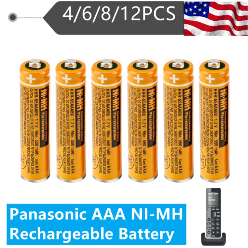 Panasonic HHR-55AAABU AAA NI-MH Rechargeable Battery Cordless Phones 550mAh 1.2V