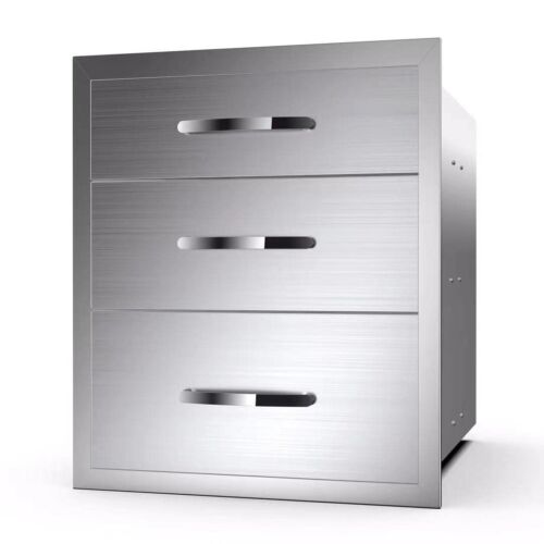 Outdoor Kitchen Drawers Stainless Steel,20W x 27H x 23D Inch Flush Mount Trip…