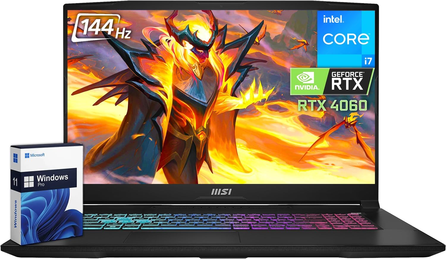 MSI Katana 17 Gaming Laptop, 17.3″ 144 Hz FHD Display, Intel i7 13620H Processor, GeForce RTX 4060, 64 GB DDR5 RAM, 2 TB SSD, USB-Type C, Windows 11 Pro