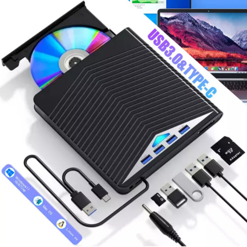 External LightScribe DVD Burner USB 3.0 Optical Drive Disc Label Writer Record