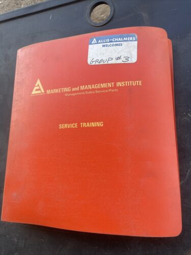 Marketing and Management Institute, Service Training. Allis Chalmers.