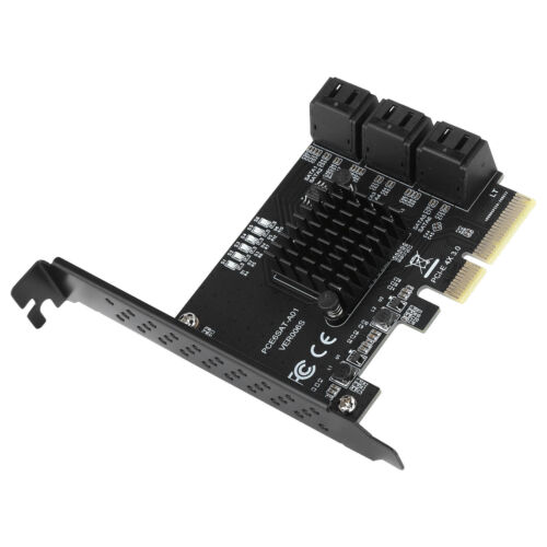 6 Port PCI-E Expansion Card Board Adapter PCI-E x4x8x16 6G SATA3.0 For ASMedia