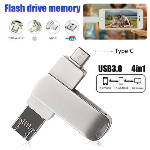 New USB 3.0 1TB Flash Drive Type C OTG Memory Stick Thumb 4in1 For iPhone PC US