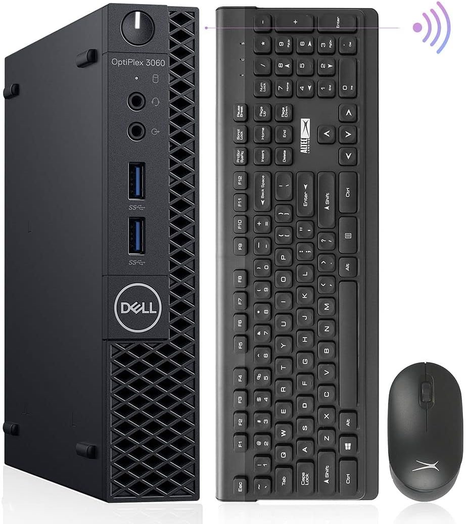 Dell Mini PC OptiPlex 3060 Windows 11 Micro Computer Desktop,i5-8500T 16GB Ram 512GB M.2 NVMe M.2 SSD,AX210 Built-WiFi 6E Ready, HDMI Dual Monitor Support,Altec Wireless Keyboard and Mouse (Renewed)