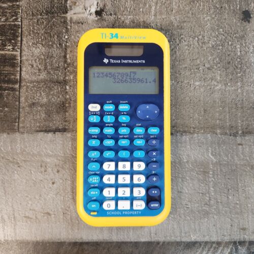 Texas Instruments TI-34 MultiView Scientific Solar Calculator Yellow Works