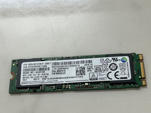 SAMSUNG PM871a MZ-NLN512HMJP–000L7 SSD 512GB M.2 2280  SATA NGFF 6Gb/s  SSD