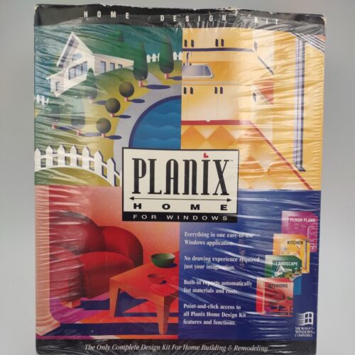 Planix Home for Windows 1993 Home Design Kit CAD Compatible Floppy Disk VTG PC