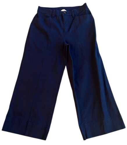 Duluth Trading Women Navy Workday Warrior Chino Wide Leg Crop Pants Size 6 X 23