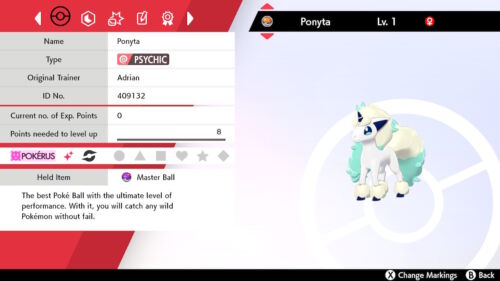 Pokemon Sword and Shield – 6IV Shiny Galarian Ponyta with Pokerus Link Trade