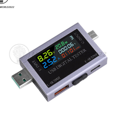 USB / Type-C Digital Voltage Current Power Capacity Meter Tester DC 4.5~50V 0-8A