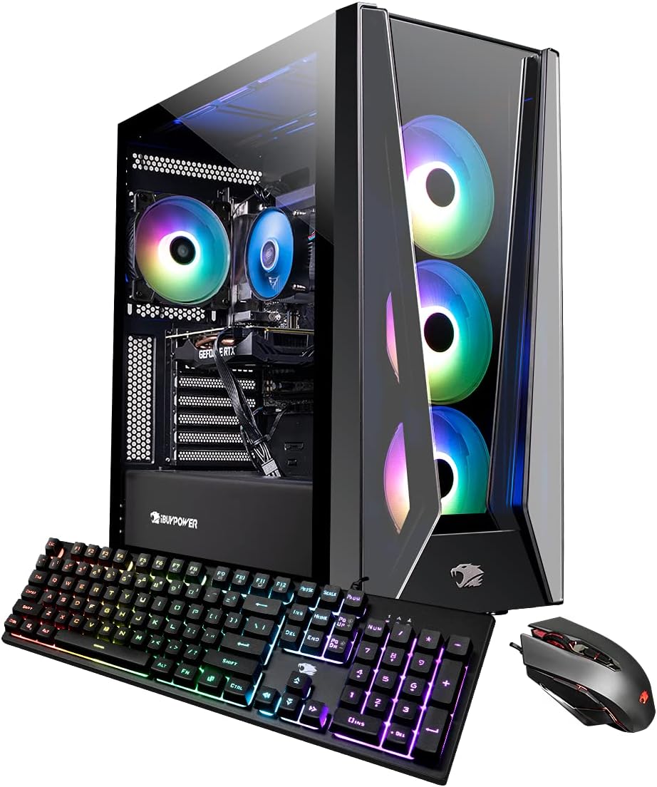 iBUYPOWER Pro Gaming PC Computer Desktop TraceMR 288a (AMD Ryzen 5 5600 3.5 GHz, GeForce RTX 3060 12 GB, 16 GB DDR4 RAM, 500 GB NVMe SSD, WiFi Ready, Windows 11 Home)