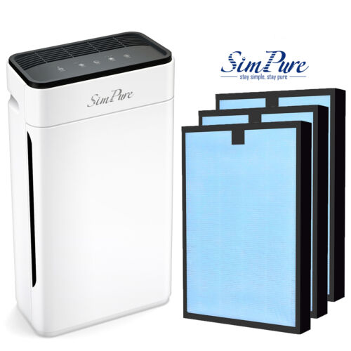 SimPure H13 HEPA Air Purifier Home Large Room Air Cleaner for Wildfire Smoke Pet