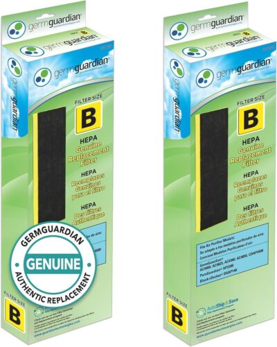 Activated Carbon HEPA Filter Replacement 2-Pack – Reduces Odors & Allergens