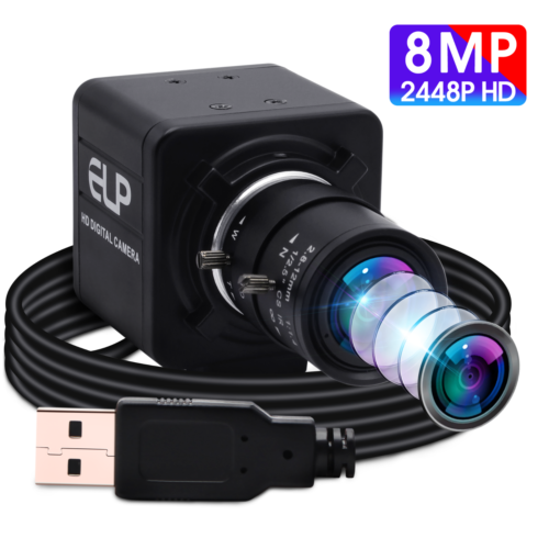 ELP  5MP Mini 4X Zoom HD USB Webcam Camera with 2.8-12mm Varifocal Lens