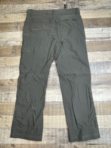 Prana Pants Mens 34×28* Zion 2.0 II Stretch Cargo Performance Tech Roll Up Gray