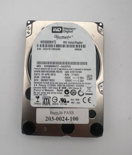 Western Digital 500GB 10K RPM SATA 6Gbps 2.5″ Hard Drive WD5000BHTZ-04JCPV0 100%